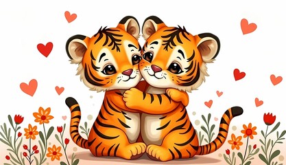 Fototapeta premium tiger of a grass