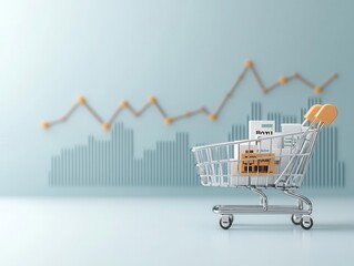 Graph comparing retail sales trends with inflation rates, symbolizing how rising prices affect consumer spending