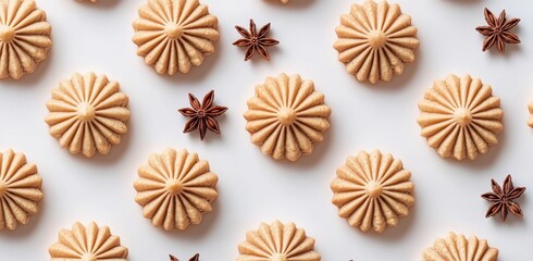 A backdrop design showcasing Christmas shortbread gingerbread cookies.