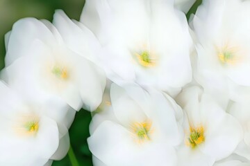 Soft focus white flowers with yellow centers