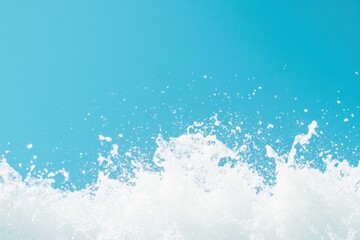 White Water Splashes Against A Blue Sky