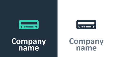 Logotype Car audio icon isolated on white background. Fm radio car audio icon. Logo design template element. Vector