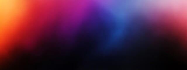 Background of empty dark room with concrete floor. Empty walls, neon light, smoke