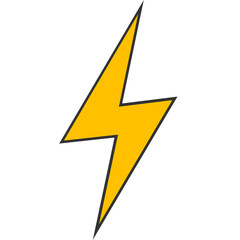 black outline yellow electrical symbol