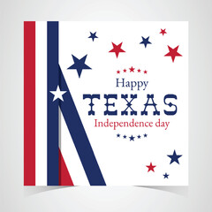 Texas Independence Day Banner. Happy Texas Independence Day March 2nd Background Template. Freedom Holiday Banner With Texas Flag Red and Blue Background for Website, Header, Cover, invitation card