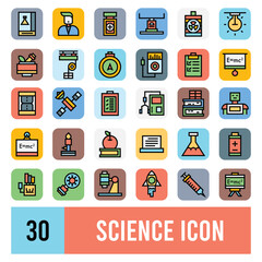 Science icon set design asset