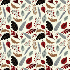 Autumn pattern of falling leaves for your design.