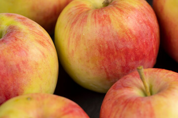 fresh crunchy apple with red and green peel