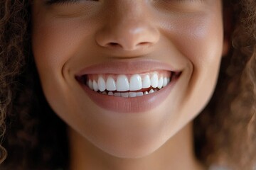 Obraz premium Dental care, healthy teeth whitening, and orthodontic treatment. Trendy cosmetic concept. Sensual beauty banner with blank space.