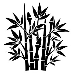 Bamboo vector silhouette black design white background