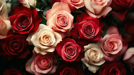 Naklejka premium red and yellow roses bouquet background