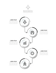 Fototapeta premium Vector infographic business presentation template with circular interconnection with 5 options.