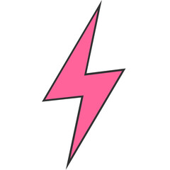 black outline pink electrical symbol