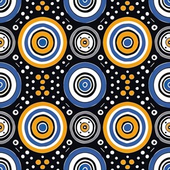 Fototapeta premium Abstract concentric circles pattern design with dots