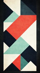 Obraz premium Simple geometric patterns in bright contrasting colors, floating elements and symmetry creating a harmonious design. An elegant minimalistic feel