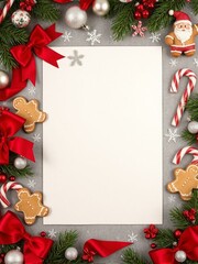 christmas frame with christmas decorations