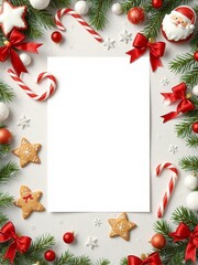 christmas frame with fir branches