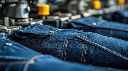Blue Jeans Manufacturing Process: A Close-Up View of Denim Production