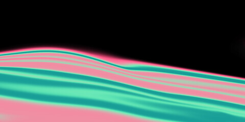 Abstract, wavy pattern with vibrant pink and green colors, resembling flowing liquid or draped fabric. Dark background with subtle highlights.