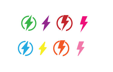 Set of lighting bolt icon. Hand drawn doodle electric lightning symbol sketch. thunder icon
