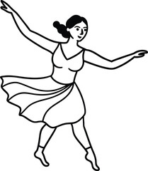 Classic dancer silhouette vector illustration 2