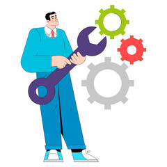 Business man. Flat Vector Illustration