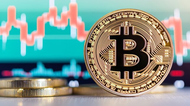 Bitcoin Cryptocurrency Trends Financial Markets Infographic Digital Space Close-Up Investing Insights for Cryptocurrency Enthusiasts
