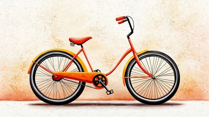 Naklejka premium Vintage Bicycle in Warm Watercolor Against Rustic Background