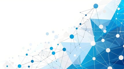 Abstract blue geometric network background.