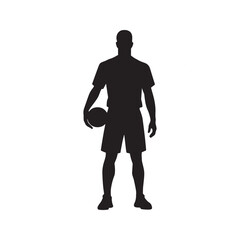 Obraz premium Volleyball sports player man silhouette with volleyball.