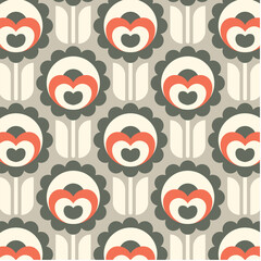 Seamless vector decorative pattern. Bright floral