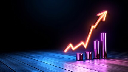 Fototapeta premium Upward Trending Financial Graph Illustrating Business Success and Growth Opportunity