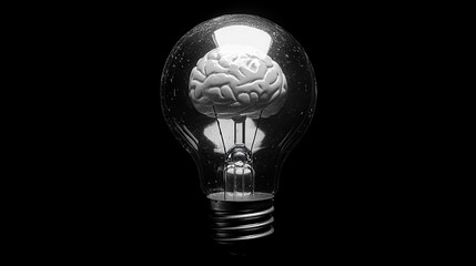 Light bulb that has a brain inside. The image symbolizes innovation, creativity, and the power of ideas.