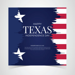 Texas Independence Day Banner. Happy Texas Independence Day March 2nd Background Template. Freedom Holiday Banner With Texas Flag Red and Blue Background for Website, Header, Cover, invitation card
