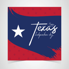 Texas Independence Day Banner. Happy Texas Independence Day March 2nd Background Template. Freedom Holiday Banner With Texas Flag Red and Blue Background for Website, Header, Cover, invitation card