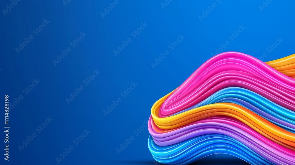 Poster a vibrant wave design featuring colorful abstract patterns and gentle gradients.