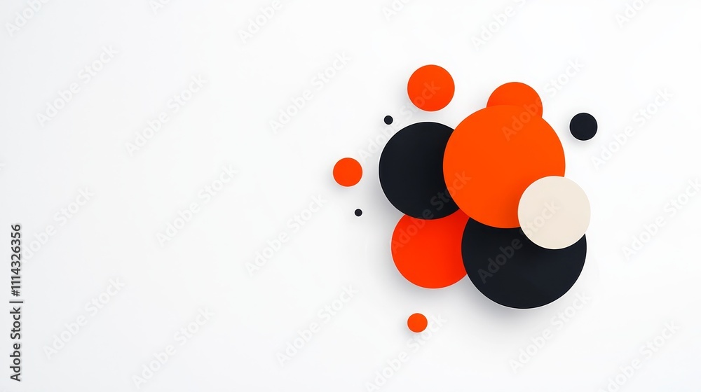 Poster an abstract design featuring circular forms and a warm color scheme.
