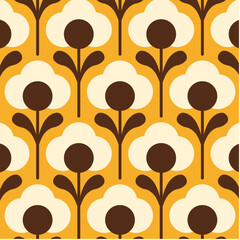 Geometrical retro flowers, background, textures
