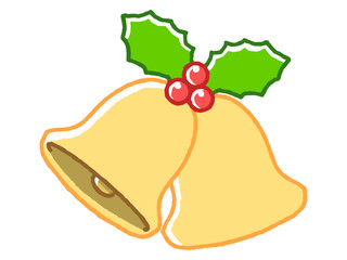 クリスマス　ベル　手描きイラスト
