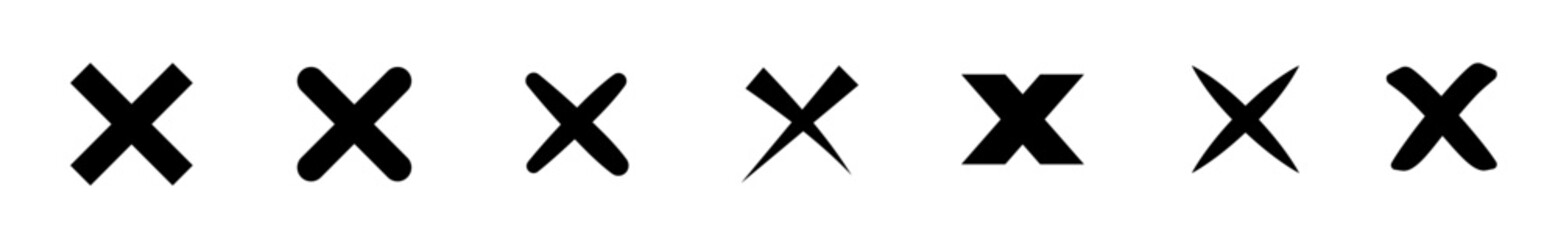Cross check mark. Check mark icon.