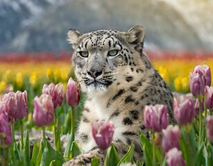 Naklejka premium Auf einer Tulpenwiese