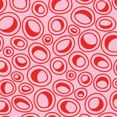 Round seamless pattern of random circles and rings vector image