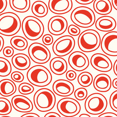 Round seamless pattern of random circles and rings vector image