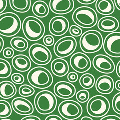 Round seamless pattern of random circles and rings vector image