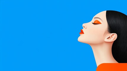 Bright portrait of a woman featuring colorful lighting and a sunset scene behind her.