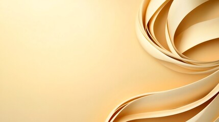 Fototapeta premium Mesmerizing light abstract curves on a pale yellow background,smooth and inviting