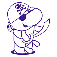 Caterpillar Hole Pirate Cap Funny Cute Comic Fun Design Lover Art Vector Illustration Card T-Shirt Poster Sticker Graphic Print Decorative Drawing Isolated Logo Decoration Symbol Creative Cool Style
