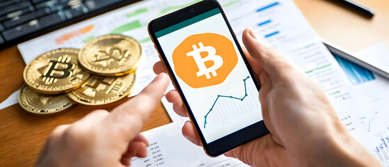 Investing in cryptocurrency trends global market digital finance analysis office setting close-up view financial insights