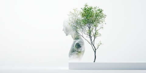 Balancing moisture and humidity aesthetic depiction of nature and humanity in a minimalist environment