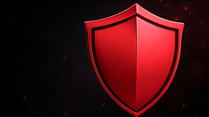 Anti-tracking security concept. A bold red shield symbol on a dark background, representing protection, security, and strength.